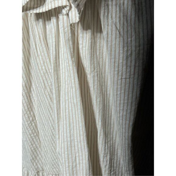 Karlie Striped London Double V-neck Ruffled Mini Dress Medium - Picture 6 of 6